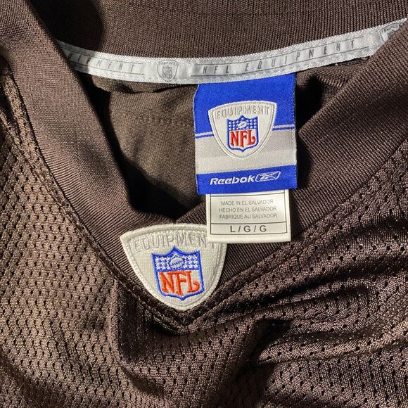 Cleveland Browns Jersey Mens Extra Large Brown Droughns #34 Reebok NFL Vntg - Picture 9 of 12